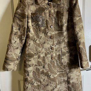 1 of a Kind Vtg Brocade Tapestry Jacquard Embroidered Flora Lined Coat Jacket 10